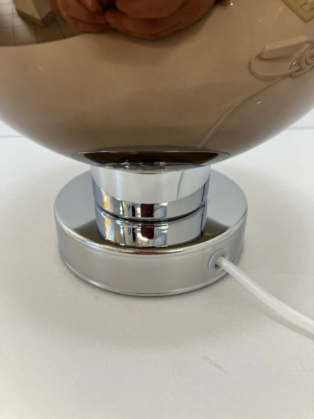 Lampada tavolo vetro sfera bronzo
