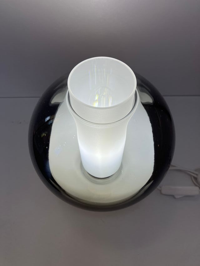 Lampada tavolo vetro sfera bronzo