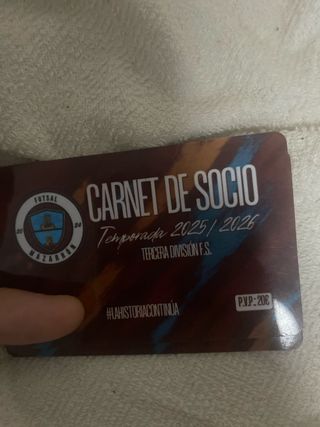 Carnet de Socio Futsal Mazarrón 2025/2026 2 carnet