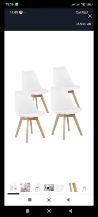 4 sedie nordiche bianche