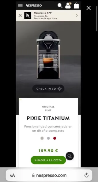 Cafetera Nespresso Pixie Negra