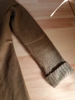 Chaqueta ante y punto beige/marrón