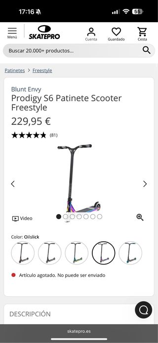 Patín Profesional Blunt Prodigy S6