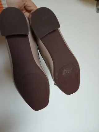 Ballerine tacco beige e nero Tg 39