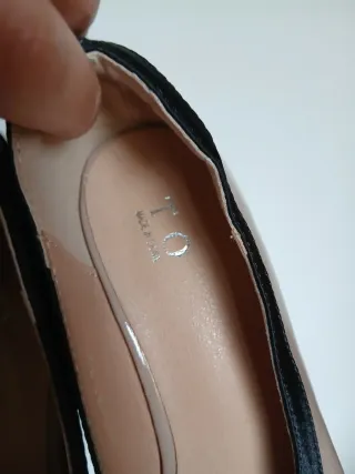 Ballerine tacco beige e nero Tg 39