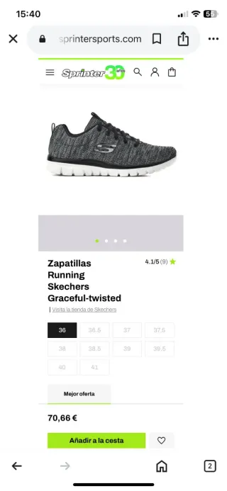 Zapatillas Skechers Negras y Grises