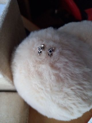 SCORN. Pendientes pequeños de granate - Plata