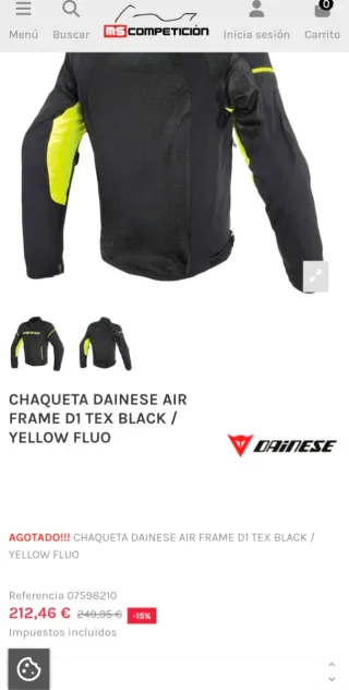 Cazadora Dainese Moto Mujer con Forro T 42 (S 36)