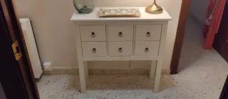Recibidor madera blanco lacado