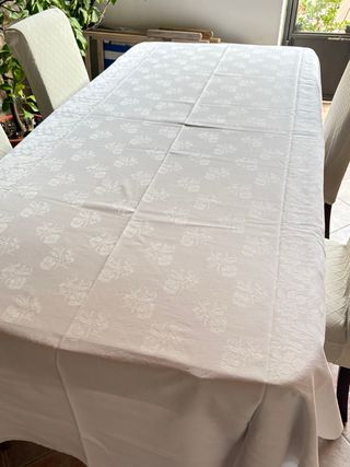 Tovaglia vintage cotone damascato floreale