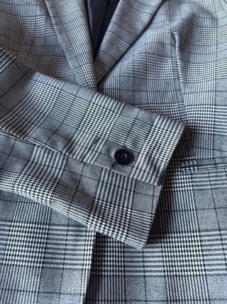 Americana cuadros negro y blanco