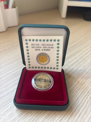 Moneda 2€ Bélgica 2015 Proof Desarrollo Europeo
