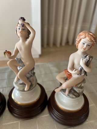 Figuras de porcelana de querubines (4 unidades)