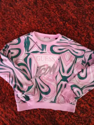 Sweatshirt Guess Rosa e Verde Tamanho M