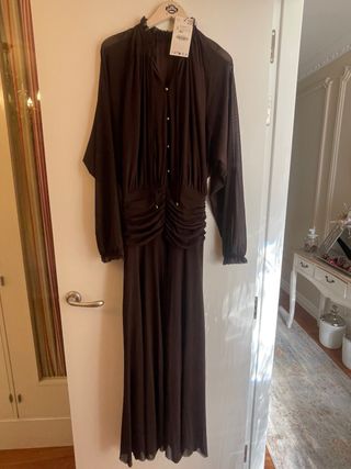 Vestido marrón con etiqueta Talla S a estrenar 