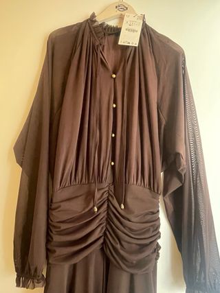 Vestido marrón con etiqueta Talla S a estrenar 