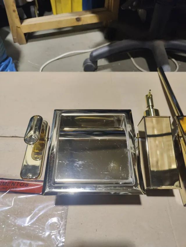 Kit Baño Dorado Metal