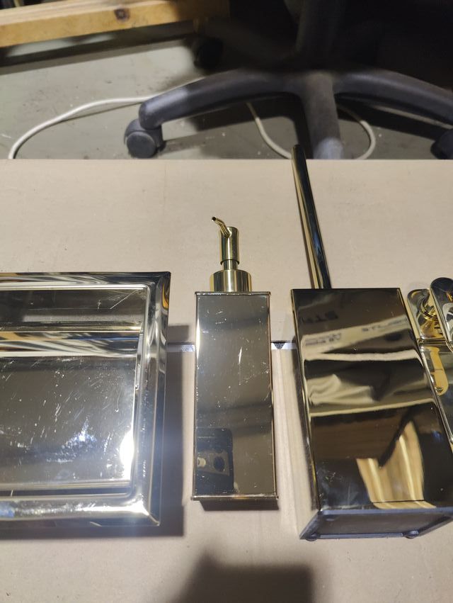 Kit Baño Dorado Metal