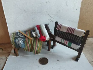 Puesto en miniatura de telas