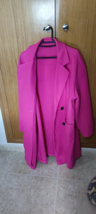 Abrigo rosa fucsia mujer