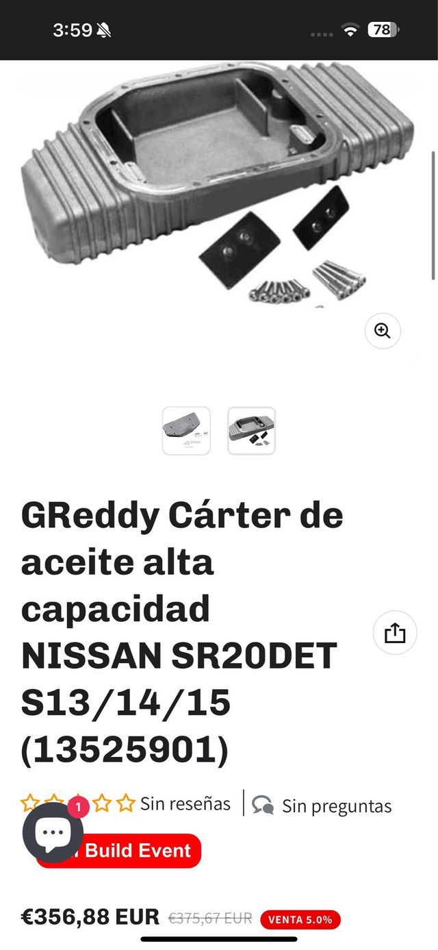 Cárter Tabicado Nissan 200sx SR20DET S13 S14 S14a