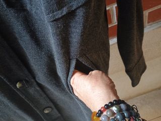 Abrigo oversize gris mujer