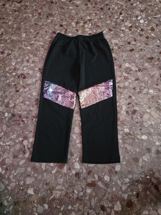 Pantaloni neri con paillettes bambina
