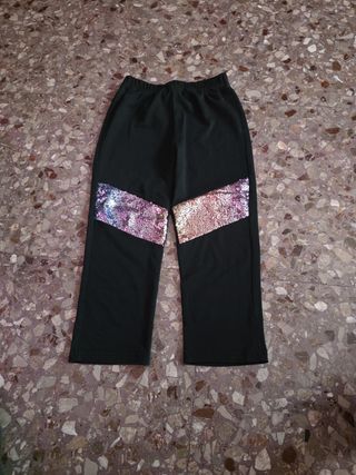 Pantaloni neri con paillettes bambina