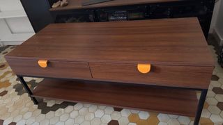 Mesa de centro madera y metal 120x49