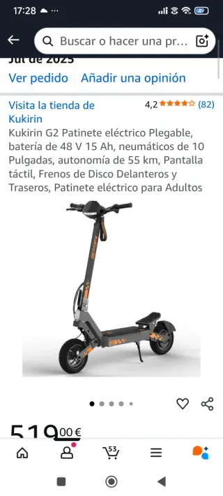Patinete Eléctrico Kukirin G2