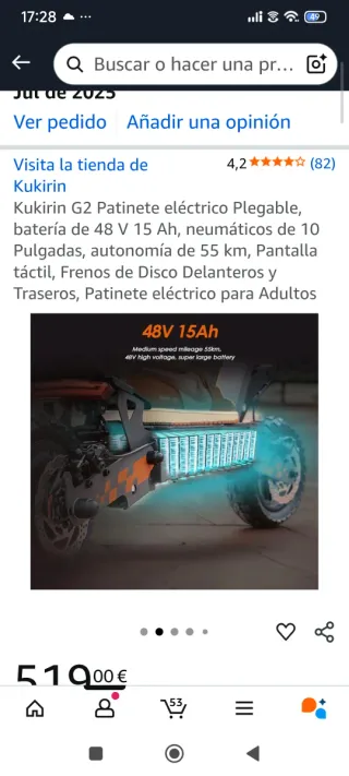 Patinete Eléctrico Kukirin G2