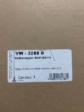 Espejo Retrovisor Derecho VW Golf 98