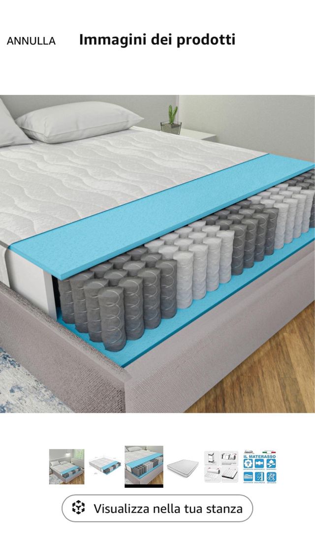 materasso memory foam 190x120x22