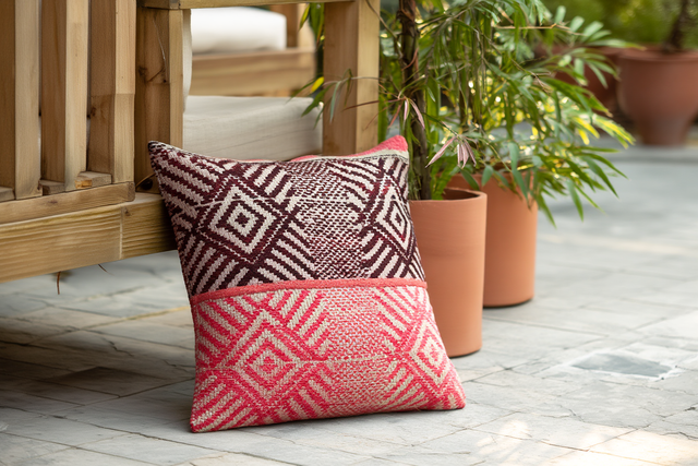 Almofada artesanal de lã de ovelha