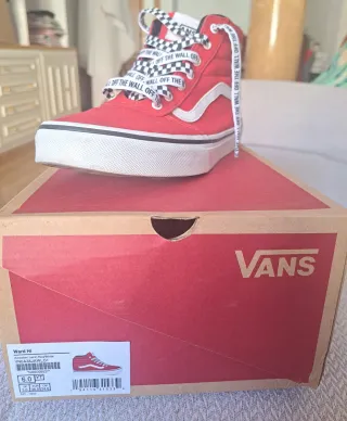 Zapatillas Vans Ward Hi Checker Lace Roja