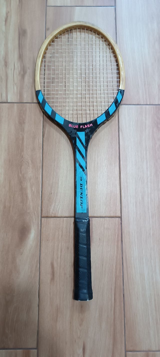 Raqueta Dunlop Blue Flash Madera Años 80