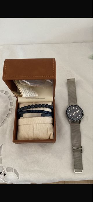 Reloj Lucky Brand Negro y Plateado