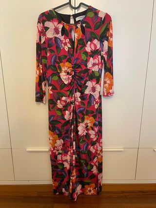Vestido largo floral MORGAN fruncido