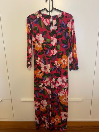 Vestido largo floral MORGAN fruncido