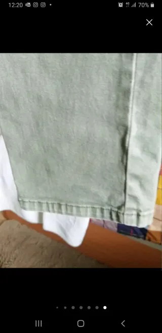 Pantalones vaqueros verde militar