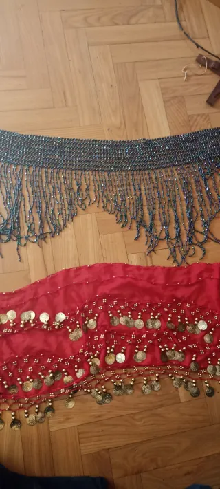 Conjunto Danza Vientre Rojo y Plateado