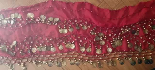 Conjunto Danza Vientre Rojo y Plateado