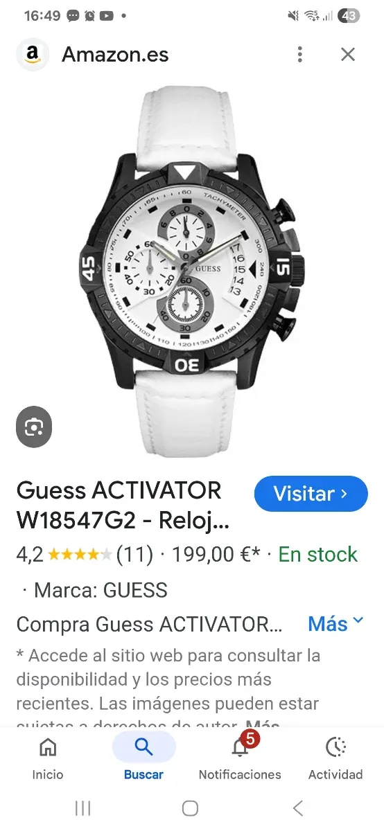 Reloj Guess Activator W18547G2