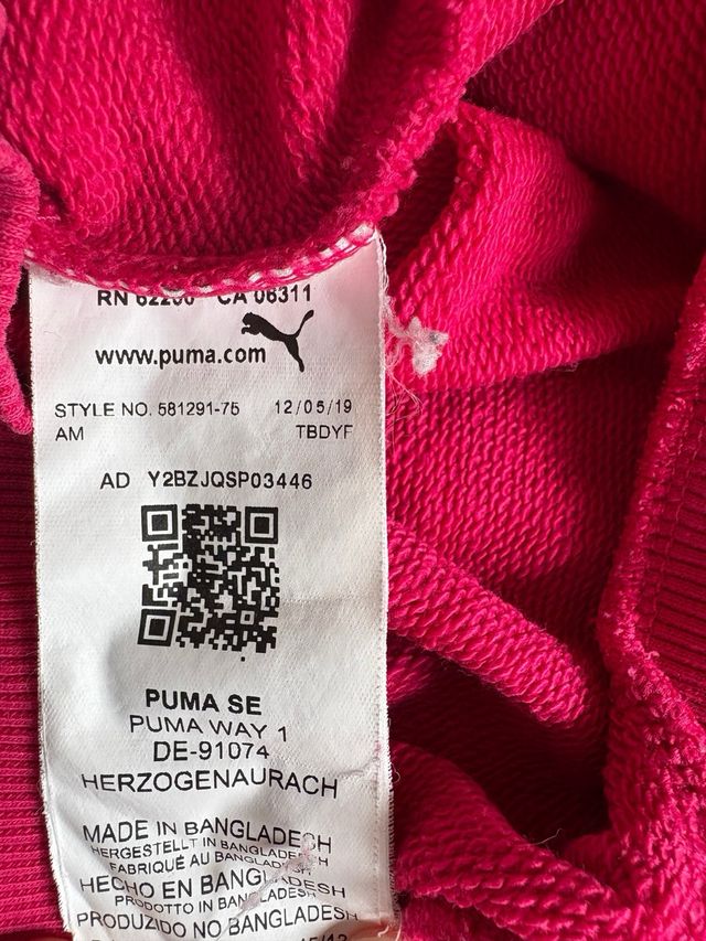 Sudadera Puma Rosa Talla S Logo Grande