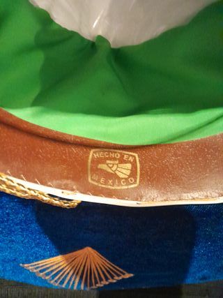 Sombrero Mexicano Original Azul y Dorado