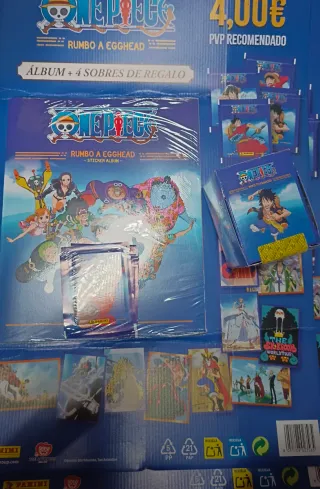 Álbum y 54 Sobres Cromos One Piece