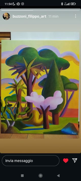 Quadro stile naif arte moderna