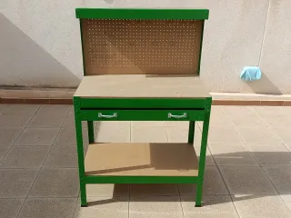 MUEBLE TALLER METÁLICO CON LEJAS,PANEL Y CAJÓN 
