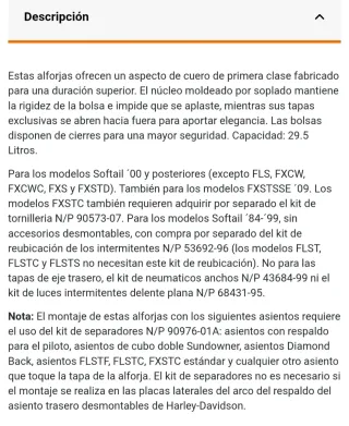 Alforjas Harley Davidson Softail 2000-17