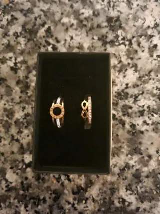 2 Anillos Mujer Oro Infinito y Círculo